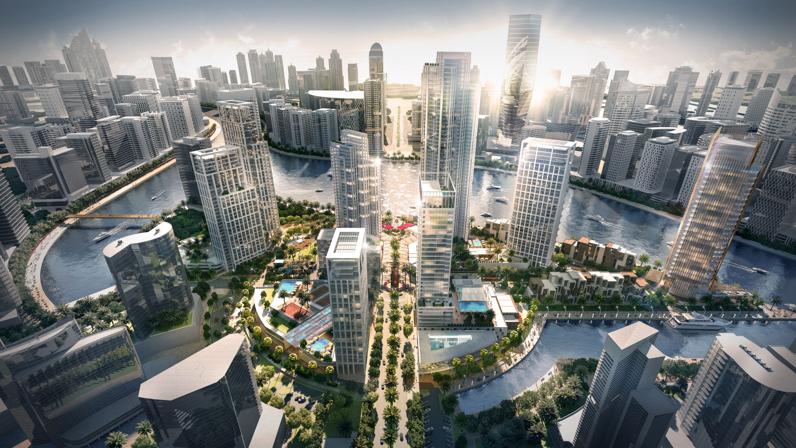 Центр дубая районы. Peninsula Дубай. Район Business Bay Dubai. Peninsula one Дубай. Peninsula four Дубай.